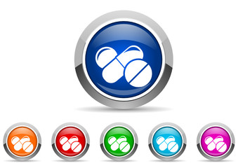 Poster - medicine icon vector set