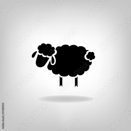Fotografie, Obraz black silhouette of sheep on a light background