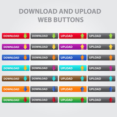 Wall Mural - download and upload web buttons