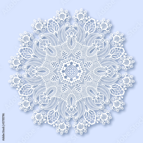 Tapeta ścienna na wymiar Circle lace ornament, round ornamental geometric doily pattern,