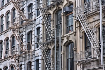 Wall Mural - Fire escape stairs in New York