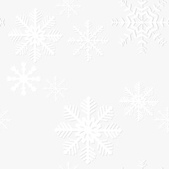 Seamless snow flakes vector pattern.