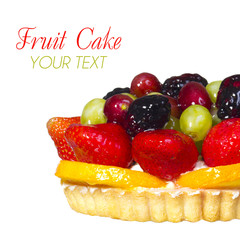 Wall Mural - Fruit Cake isolated, with space for the text.