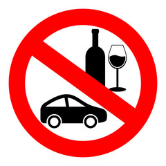 Wall Mural - Do not drink and drive vector symbol