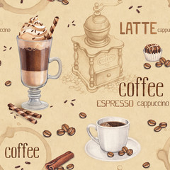 Foto zasłona cappucino kawa deser