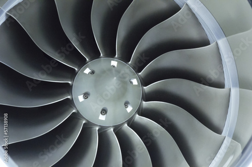 Fotografie, Obraz Close Up Image Of Business Aircraft Jet Engine Inlet Fan