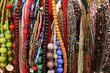 Display of colorful beads necklaces, New Delhi