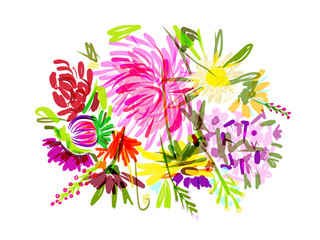 Fototapete - Floral summer bouquet for your design