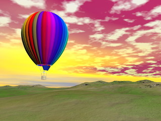 Wall Mural - Colorful hot air balloon - 3D render