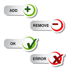 Poster - Vector add remove and ok error item - button
