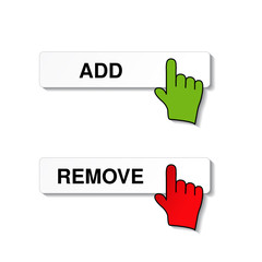 Poster - Vector add remove item with cursor of hand
