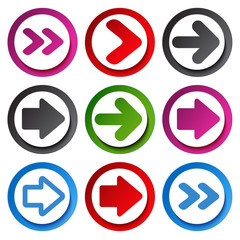 Poster - Vector color arrow  - circular buttons