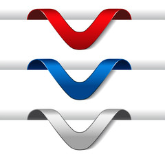 Poster - Vector arrow labels - paperclip on the edge of the web page