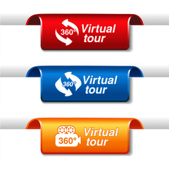 Fototapete - Vector labels for virtual tour