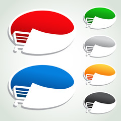 Poster - Vector shopping cart item, trolley, oval button