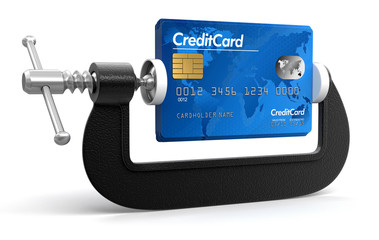 Poster - Credit Card in clamp (clipping path included)