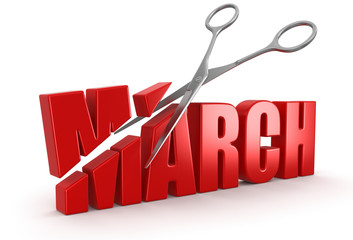 Poster - Scissors and march (clipping path included)
