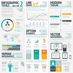 Wall Mural - Infographic elements big set vector EPS10