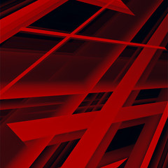 Poster - Red angular abstract