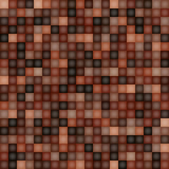 Poster - Square Pixel Brown Mosaic Background