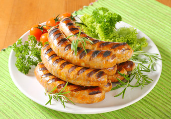 Poster - Grilled bratwursts