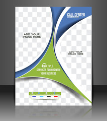 Sticker - vector front call center flyer magazine cover