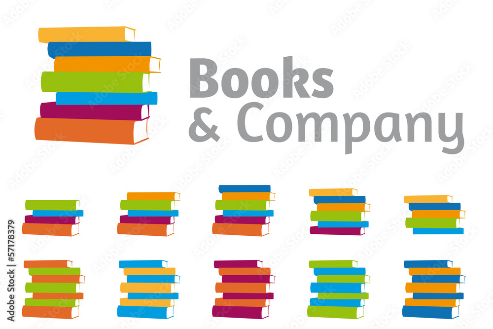 Stacked Books Company Logo Set
