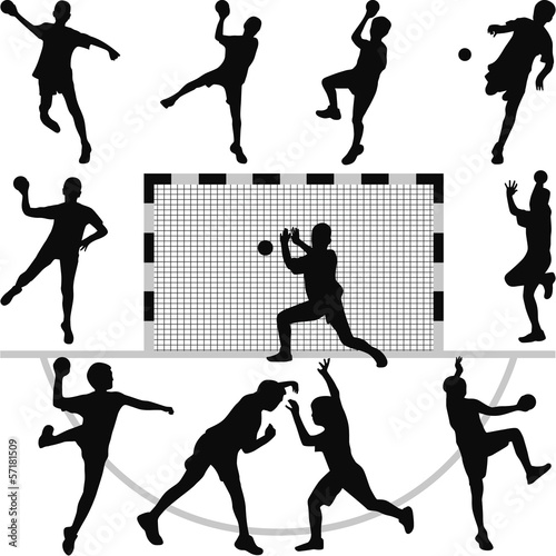 Naklejka na szybę handball silhouette vector