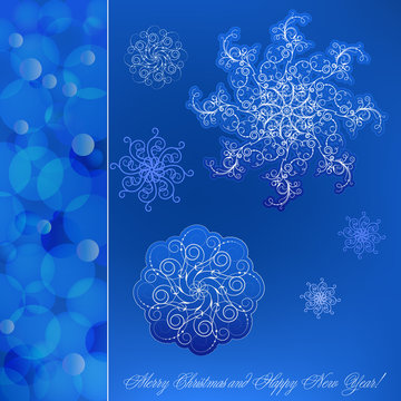 Blue Christmas card