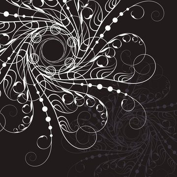 Round monogram, black and white