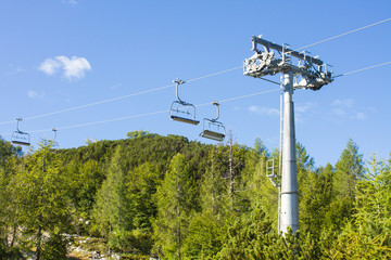 empty chairlift over the sky resort