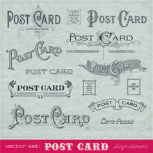 Hand-lettered Retro Postage Design Elements