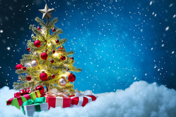 Wall Mural - christmas tree with decoration