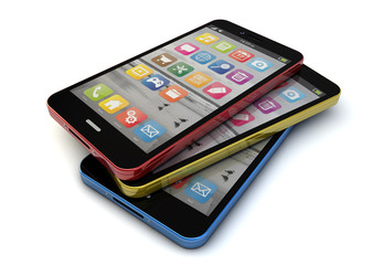 Canvas Print - colorfull smartphones