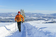 canvas print picture - Nordic Walking im Schnee