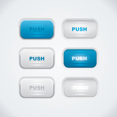 Fototapete - Blue and white push buttons