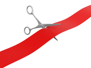 Poster - Scissors and Ribbon (clipping path included)