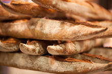 Meli Melo Of Baguette Breads With Thick Crust