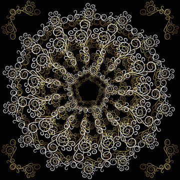 Beautiful graphic vignette on black background