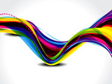 Fototapeta Tęcza - abstract colorful wave background