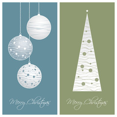 Wall Mural - blue and green christmas card backgrounds