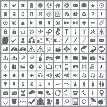 Large set of elegant web icons