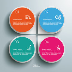 Wall Mural - Infographic White Abstract Drops Flower 4 Options