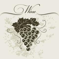 Poster - Bunch of grapes for labels of wine