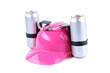 Hand free helmet for drink pink color