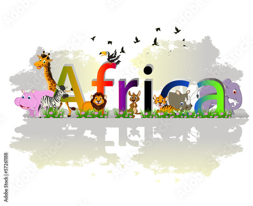 Naklejka - mata magnetyczna na lodówkę Africa poster background