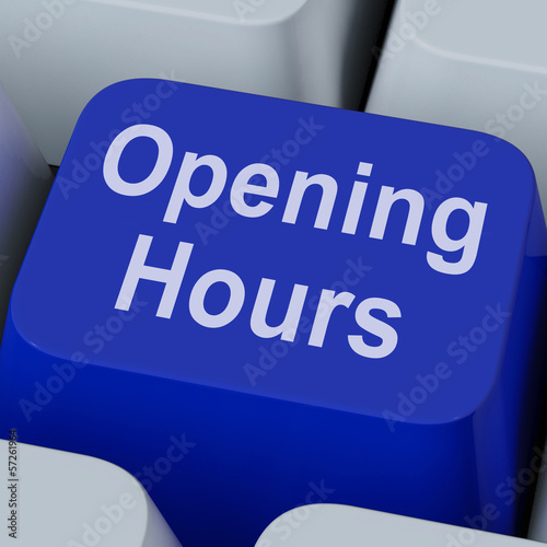 Fényképezés Opening Hours Key Shows Retail Business Open