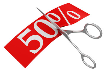 Poster - Scissors and 50% (clipping path included)