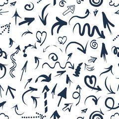 Sticker - Seamless pattern with arrows, sketch for your design