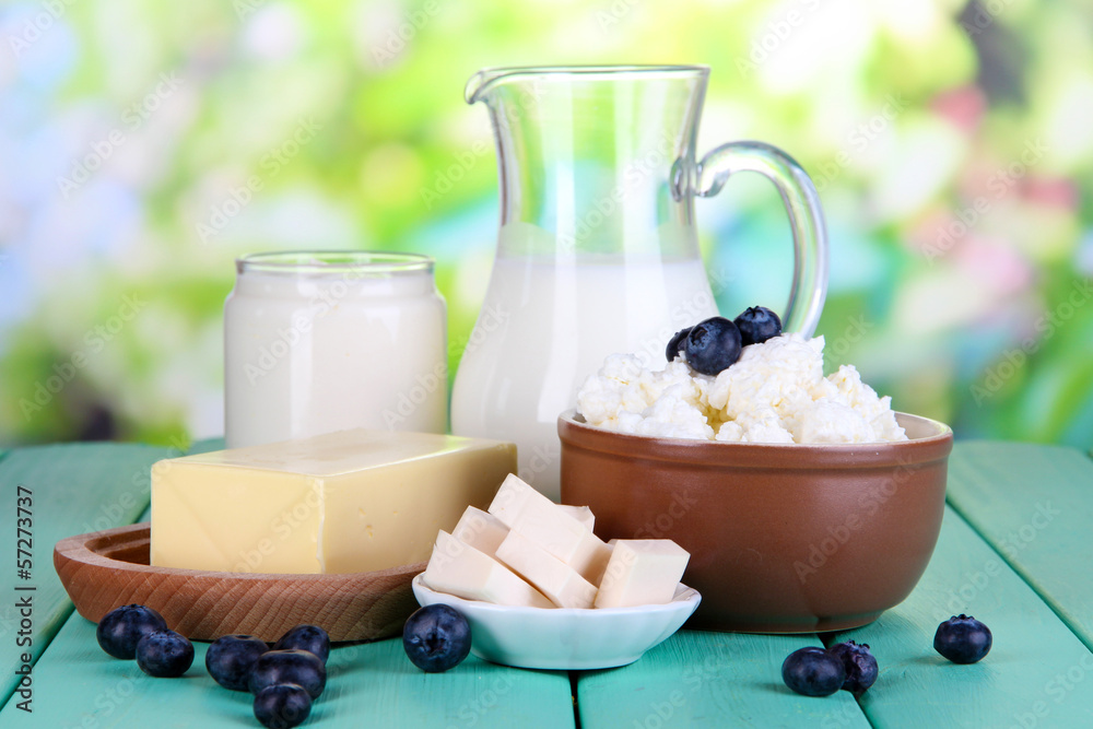 Fresh dairy products with blueberry